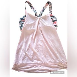 Lululemon Rest Less Tank pink/camo size 10